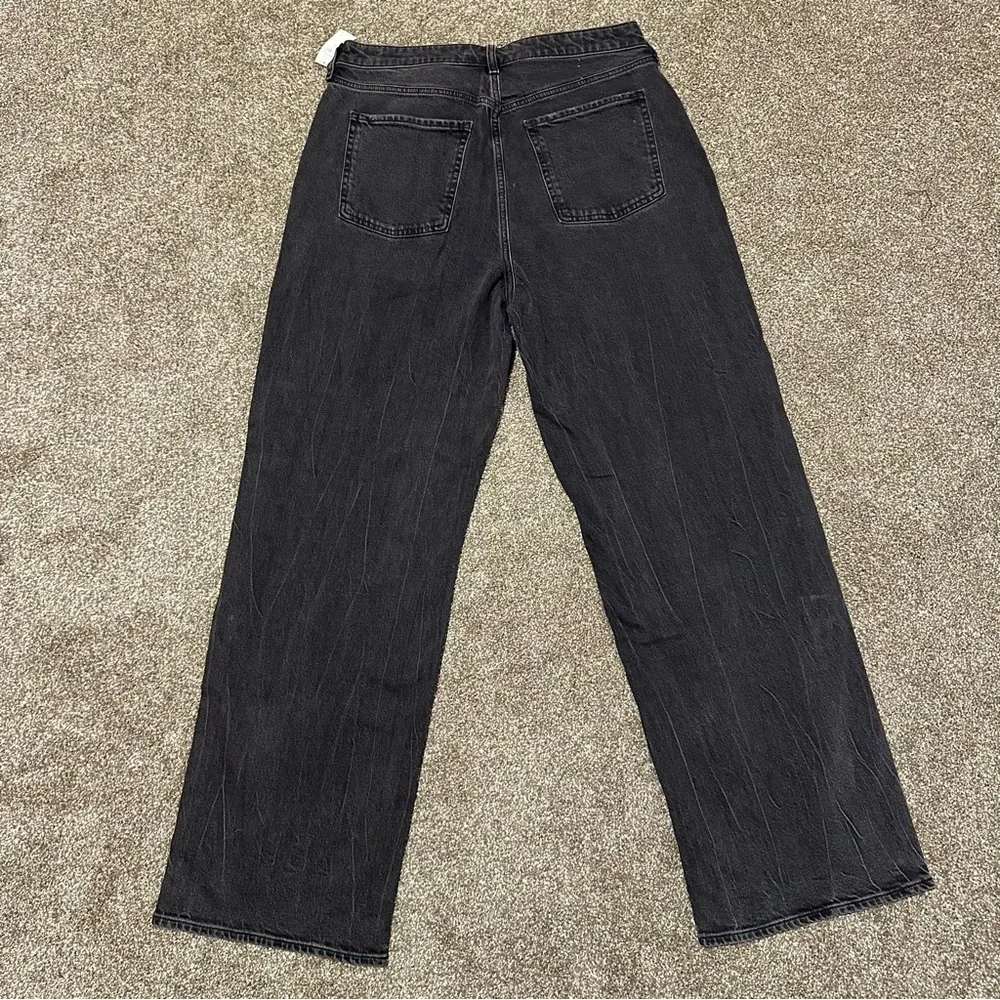 NWT- Old Navy Curvy Extra High-Waisted Wide-Leg Jeans Black Wash Size 12 Tall - Picture 5 of 9
